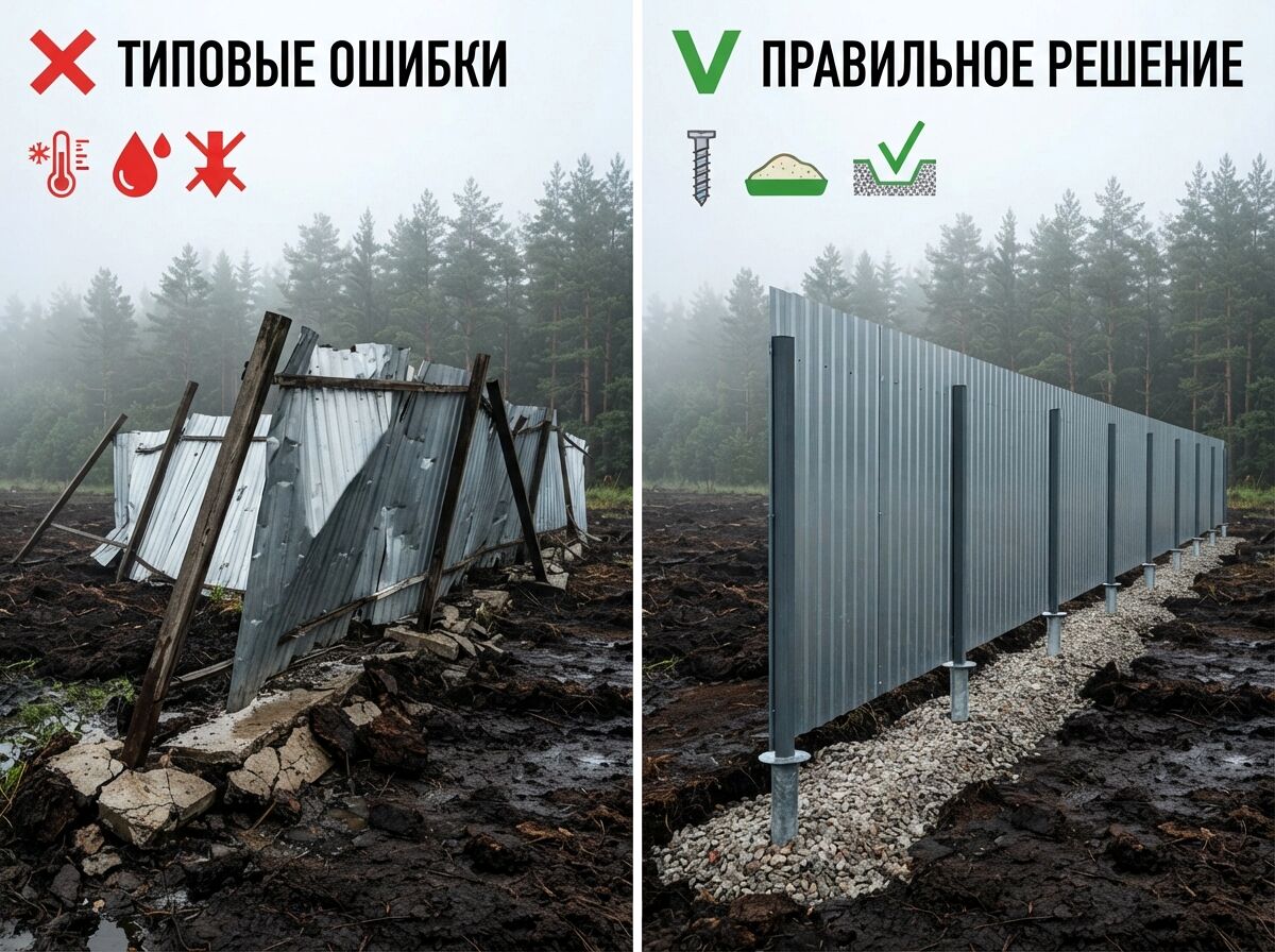 Забор на торфянике: как избежать типовых ошибок в Шатурском округе
